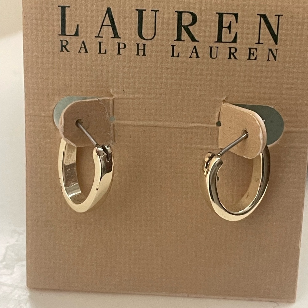 Ralph Lauren Shiny Silver Hoop Earrings